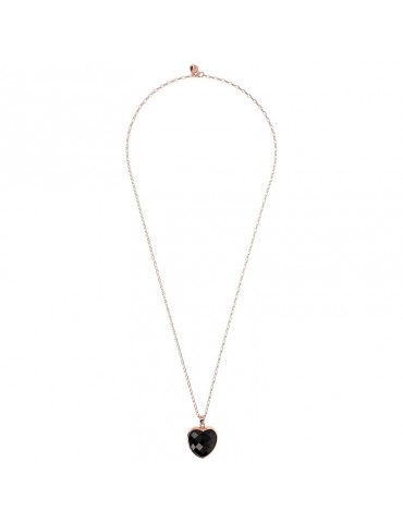 Bronzallure Necklace - Heart Pendant - Black Onyx - WSBZ00048B 2