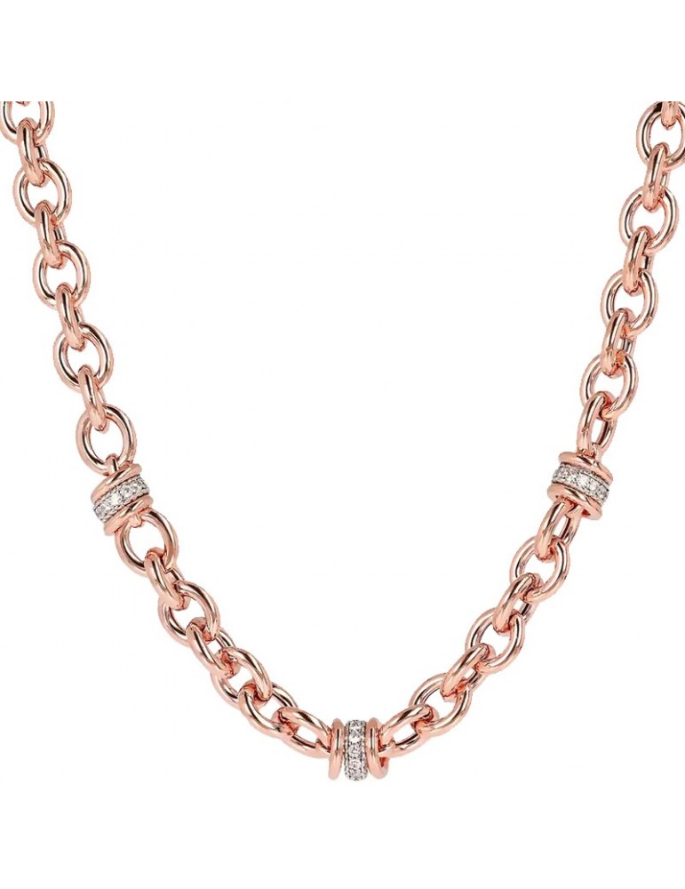 Bronzallure Necklace - Very High - Rolò Chain-Cubic Zirconia-WSBZ00520R