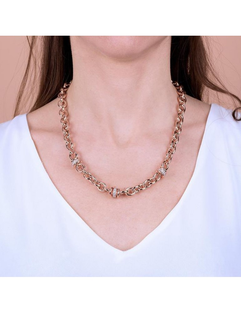 Collana Bronzallure - Altissima -Catena Rolò-Cubic Zirconia-WSBZ00520R