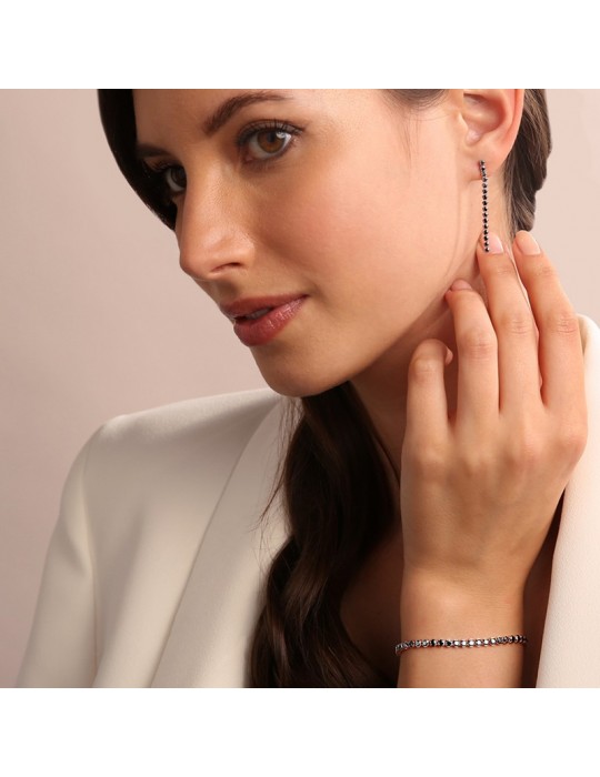 Bronzallure Bracelet - Very High - Tennis-Black Spinels-WSBZ00576SHBS