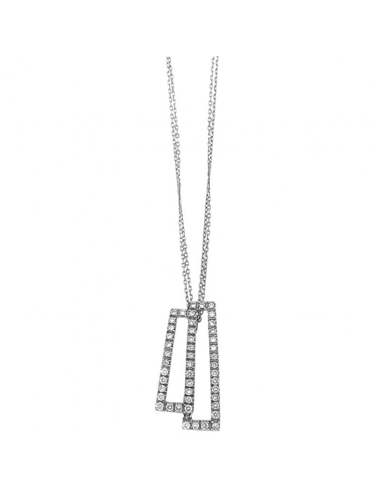 Collana Picca Donna - in Oro Bianco con Diamanti Naturali - 0