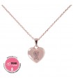 Bronzallure Necklace for Woman - Pink is Good Rose Gold with Heart Pendant and Ribbon in Cubic Zirconia Morganite Large - 0
