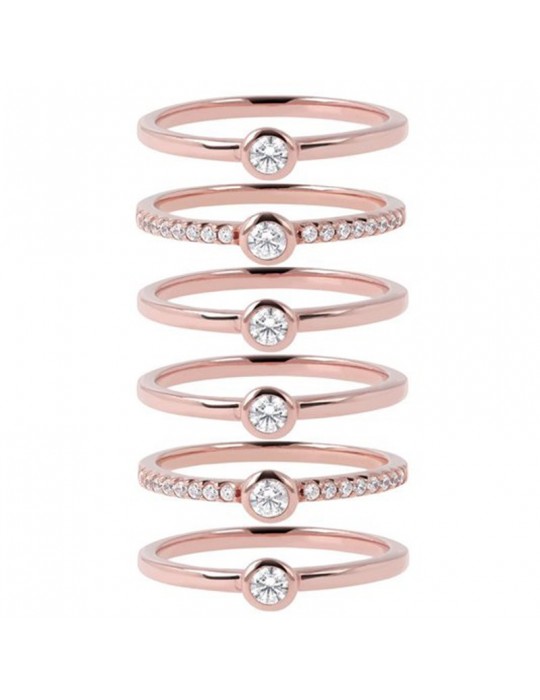 Set di Anelli Bronzallure - Purezza - Zirconi - Misura 16 -WSBZ00764WR