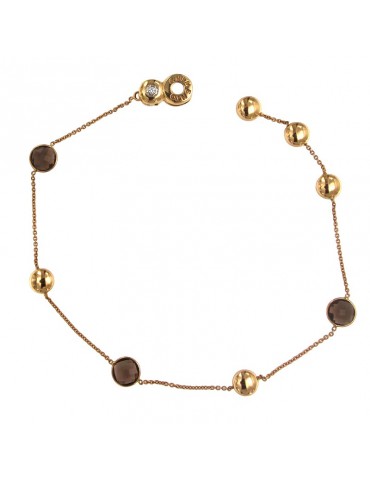 Bracciale Chimento - Sigilli in Oro Rosa 18 carati con Quarzo Smoke 21,5 cm - 1B01147ZB6215