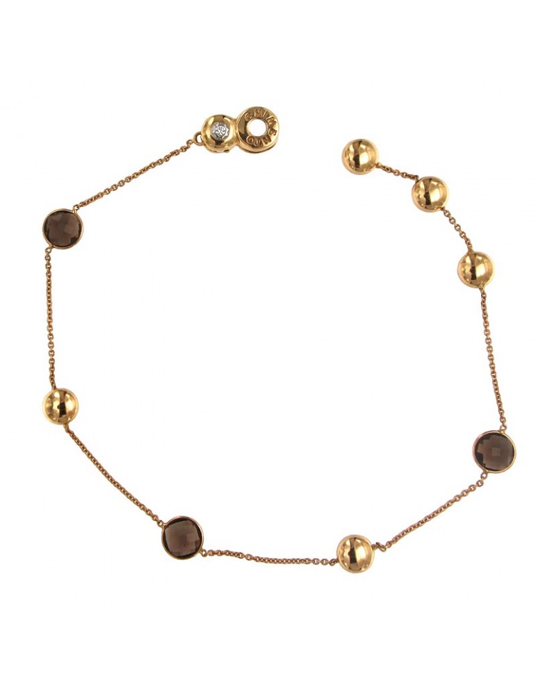 Chimento Bracelet - Seals in 18K Rose Gold with Smoke Quartz 21.5 cm - 0