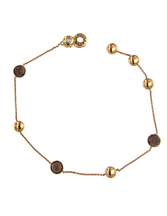 Chimento Bracelet - Seals in 18K Rose Gold with Smoke Quartz 21.5 cm - 0