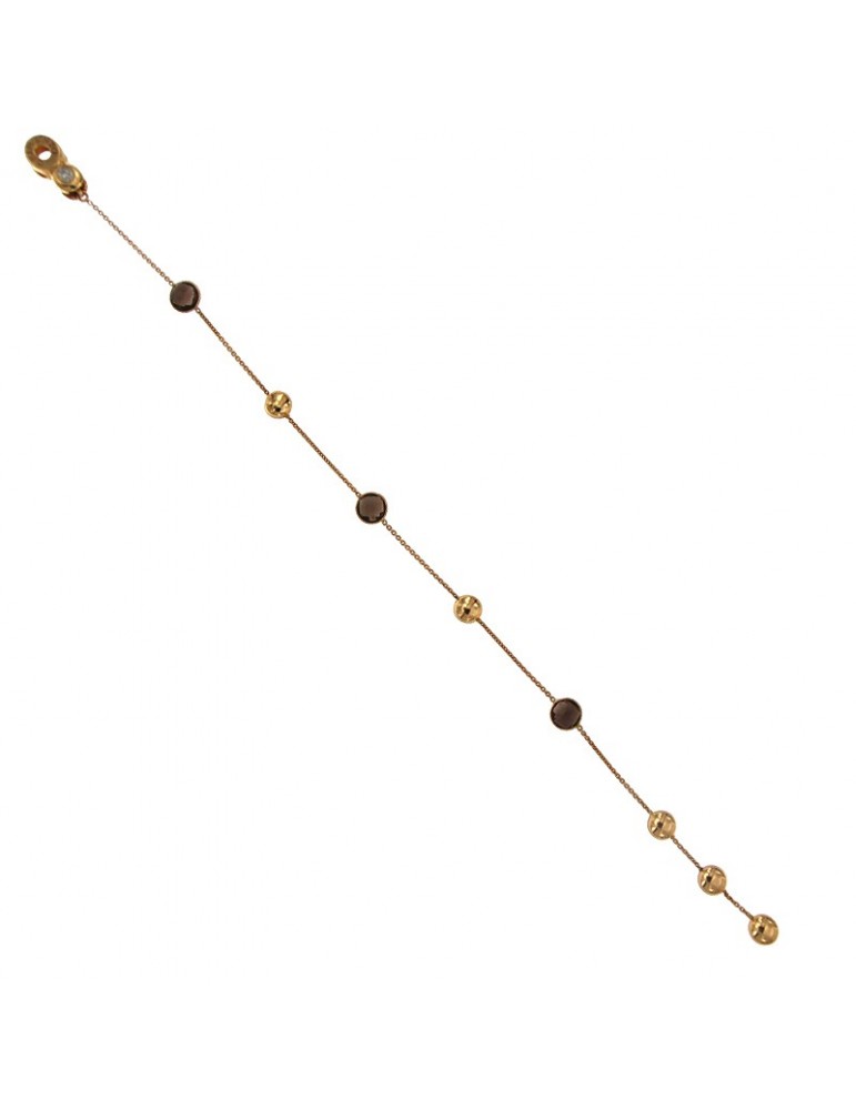 Chimento Bracelet - Seals in 18K Rose Gold with Smoke Quartz 21.5 cm - 0