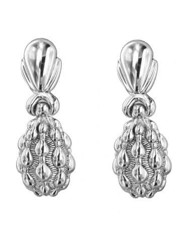 Chimento Earrings - Tradition Gold Drop Pendants in 18K White Gold - 0