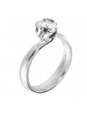 Picca Woman's Solitaire Ring - in White Gold with Diamond - 0