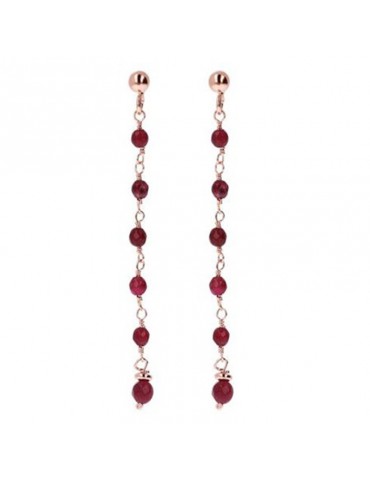 Bronzallure Earrings - Variegated - Pendants-Red Agate-WSBZ01263.WAG