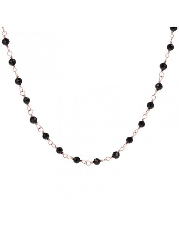 Bronzallure Necklace - Variegated - Rosary - Black Spinels-WSBZ01257BSSH