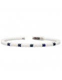 Roberto Demeglio Bracelet Polished White Dado with Blue Sapphires for Women - 0
