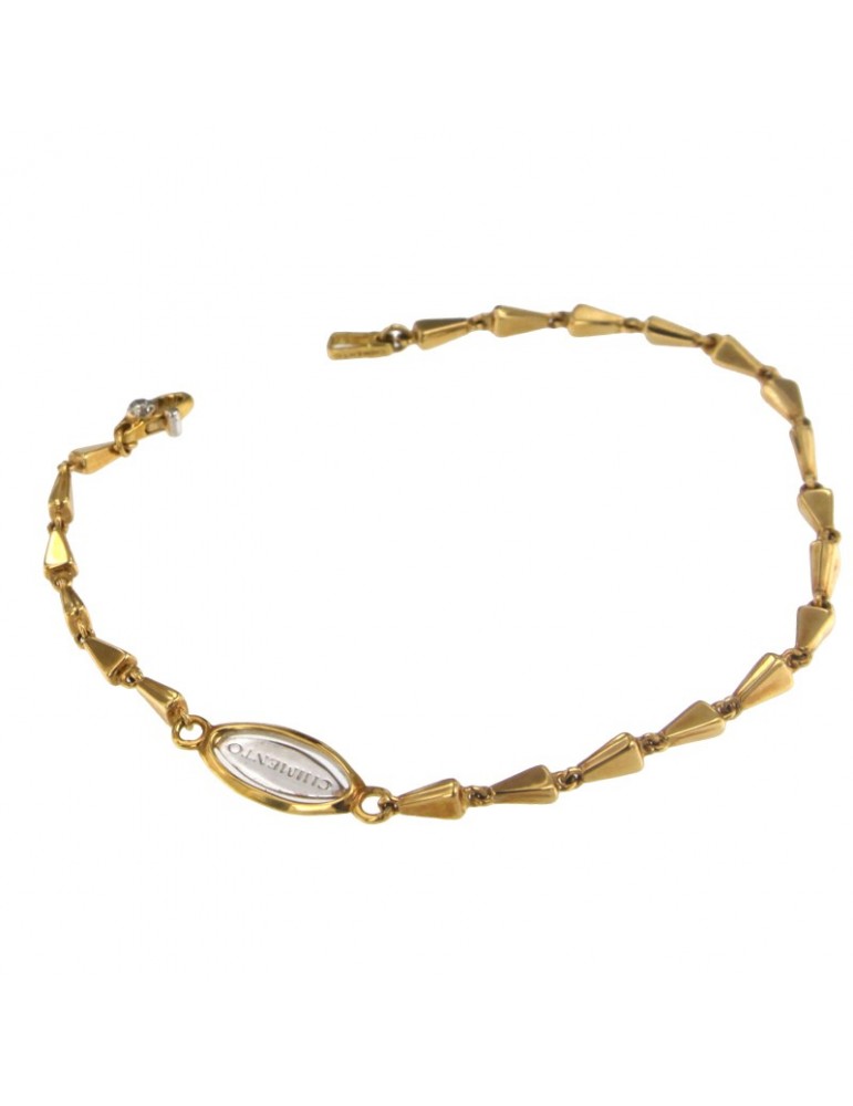 Chimento Bracelet - Tradition Gold Accents in 18K Yellow Gold with Medallion - 0