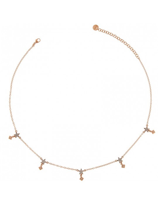 Rue Des Mille Necklace -Stardust Tribe-Stars-White Zircons-GRZBO5STE