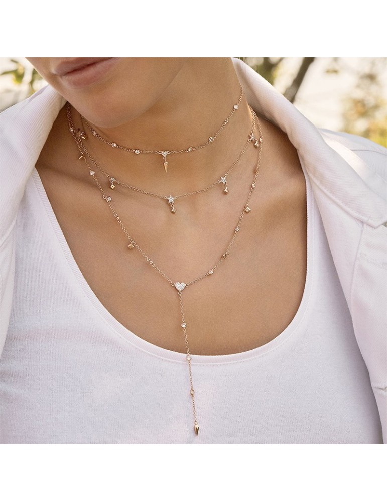 Rue Des Mille Necklace -Stardust Tribe-Stars-White Zircons-GRZBO5STE