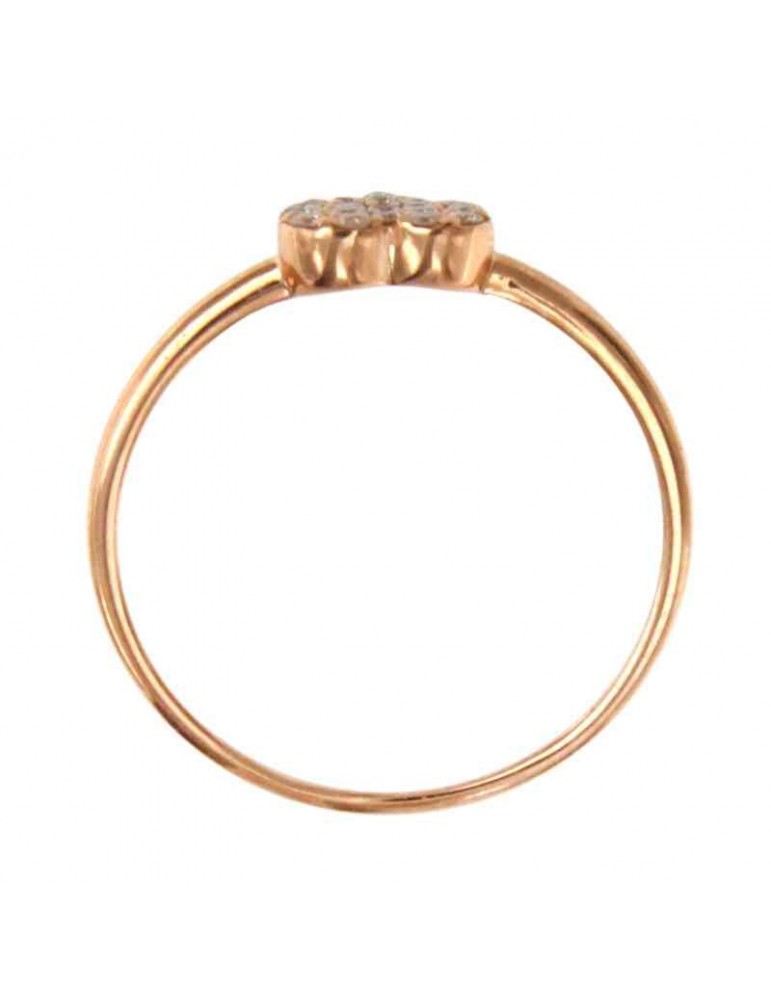 Buonocore Ring - Heart in 18K Rose Gold with Heart and White Diamonds 0.14 ct - 0