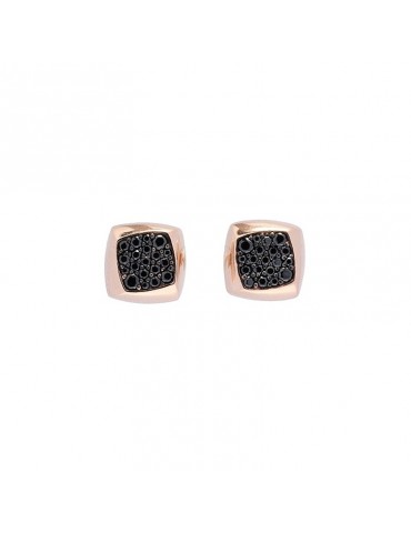 BUONOCORE ROSE GOLD EARRINGS WITH BLACK DIAMONDS - 0
