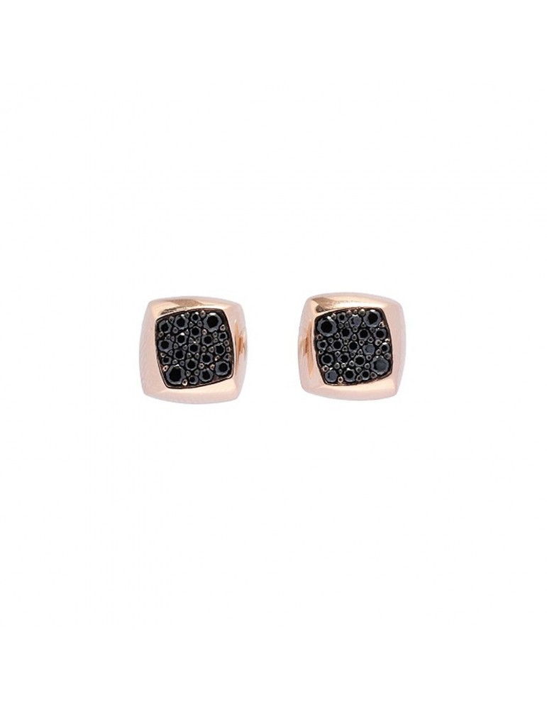 BUONOCORE ROSE GOLD EARRINGS WITH BLACK DIAMONDS - 0