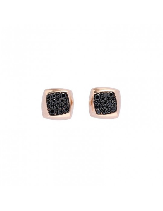 BUONOCORE ROSE GOLD EARRINGS WITH BLACK DIAMONDS - 0