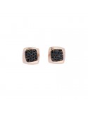 BUONOCORE ROSE GOLD EARRINGS WITH BLACK DIAMONDS - 0