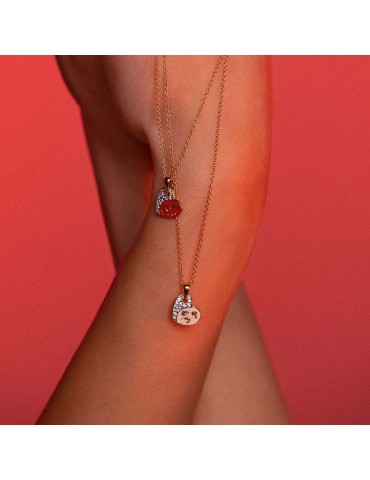 Necklace Rue Des Mille - Jungle Tribe - Heart-White Zircons-GRJ01FB 2