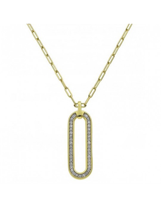 Chimento Women's Necklace - X-Tend in 18K Yellow Gold with White Diamonds 45cm - 0