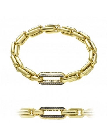 Chimento Bracelet - X-Tend in 18K Yellow Gold with White Diamonds and Black Diamonds 17cm - 0