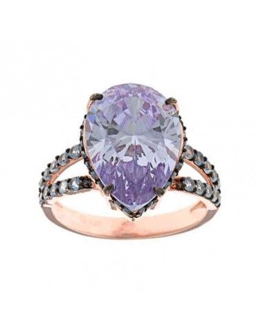 Salvatore Plata Ring - Genuine in 925% Silver with Pink Crystal - Size 14 - 0 2