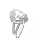 Salvatore Plata Ring - Genuine in 925% Silver with White Crystal - Size 14 - 0