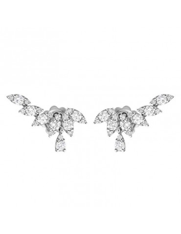 Buonocore Earrings - Classic Fantasy in 18K White Gold with 0.88 ct Natural Diamonds - 0