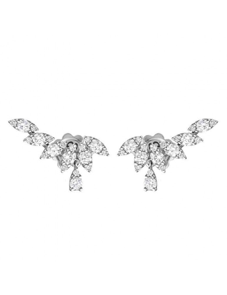 Buonocore Earrings - Classic Fantasy in 18K White Gold with 0.88 ct Natural Diamonds - 0