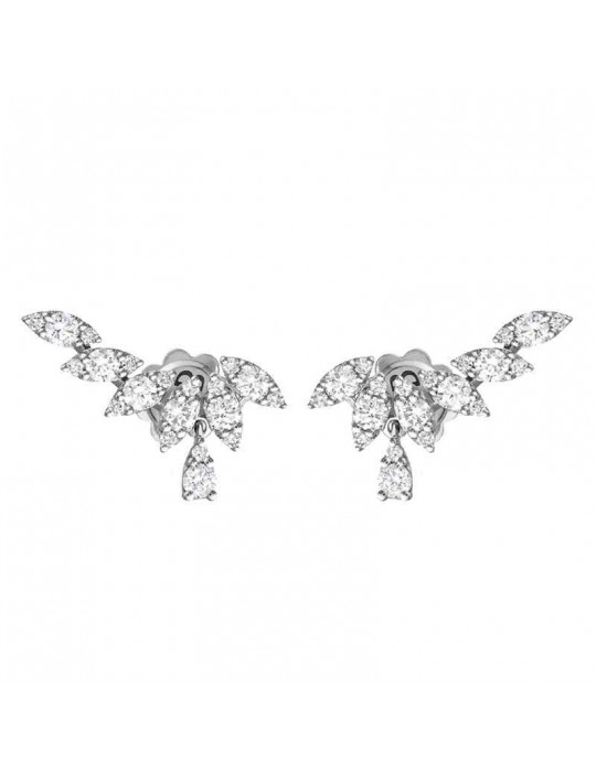 Buonocore Earrings - Classic Fantasy in 18K White Gold with 0.88 ct Natural Diamonds - 0
