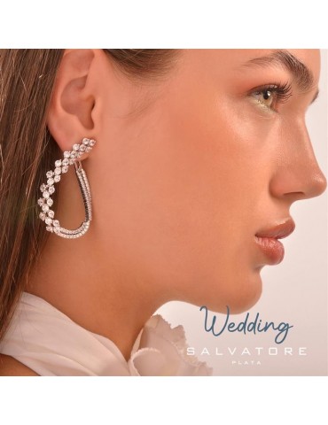Orecchini Salvatore Plata - Wedding - Argento 925% - Goccia Aperti - Zirconi - 234A0099 2
