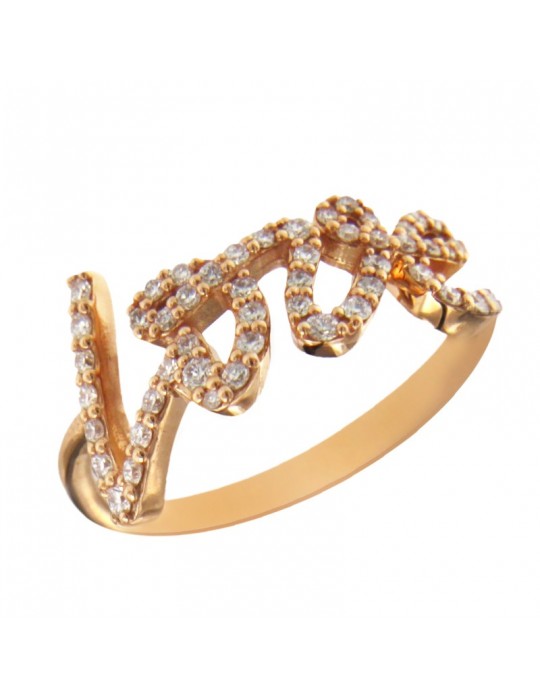 Anello Buonocore - Letters - Oro Rosa - Love - Diamanti - 0,39 ct - 1057A01DP