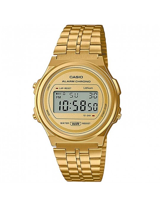 Casio watch - Vintage - Round case - 38 mm - Gold - A171WEG9AEF