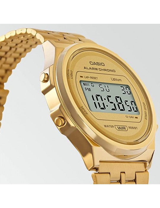 Casio watch - Vintage - Round case - 38 mm - Gold - A171WEG9AEF