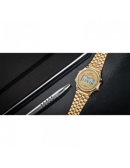 Casio watch - Vintage - Round case - 38 mm - Gold - A171WEG9AEF