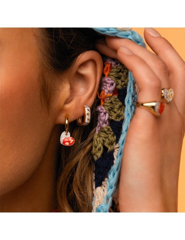 Mono Orecchino Rue Des Mille - Jungle Tribe - Cuore Rosso - ORJ02FR 2