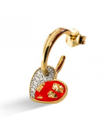 Rue Des Mille Single Earring - Jungle Tribe - Red Heart - ORJ02FR