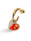 Mono Orecchino Rue Des Mille - Jungle Tribe - Cuore Rosso - ORJ02FR