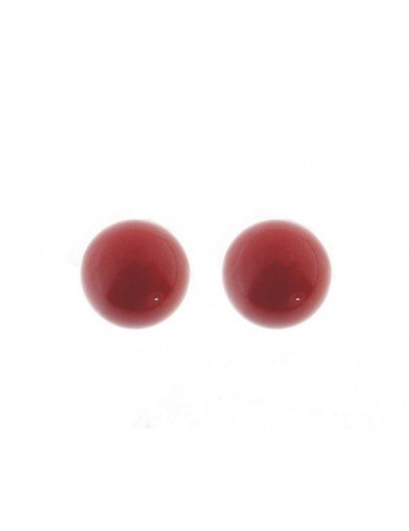 Rajola Earrings - Nudi - 18K Yellow Gold-Red Coral 6mm-350610