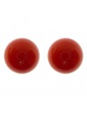 Orecchini Rajola - Nudi - Oro Giallo 18 Carati - Corallo Rosso 8mm - 350810X