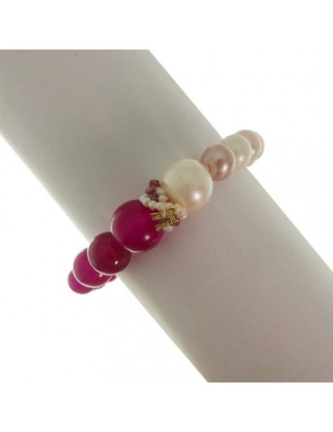 Bracciale Rajola - Fiaba - Giada Bordeaux - Perle Multicolor -54419318