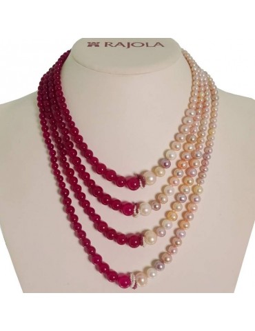 Collana Rajola - Fiaba - Giada Bordeaux - Perle Multicolor - 544193G