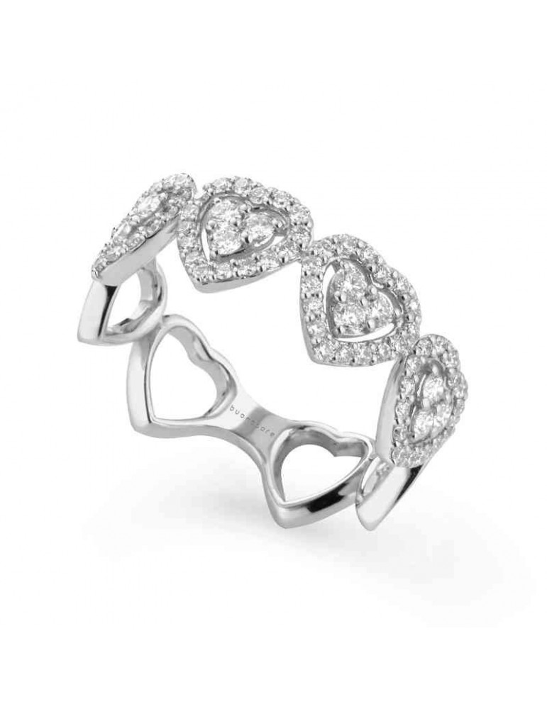 Anello Buonocore - Heart - Oro - Cuori - Diamanti 0,68 ct - 1201A01DW