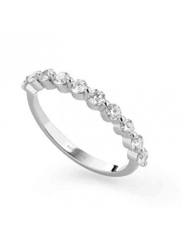 Buonocore Woman's Ring - Spring Classic in 18K White Gold with 0.65 ct Natural Diamonds - 0
