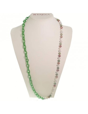 Rajola Necklace - Tecna - Multicolor Pearls - Green Aventurine-5468217L1