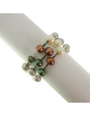 Bracciale Rajola da Donna - Cecilia - Perle Verdi - Marroni - 546871418