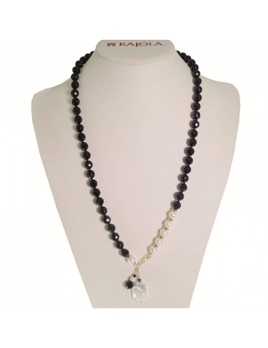 Rajola Necklace - Petra - Long - Black Onyx - White Pearls - 458515L Rajola Necklace - Petra - Long - Black Onyx - White Pearls - 458515L