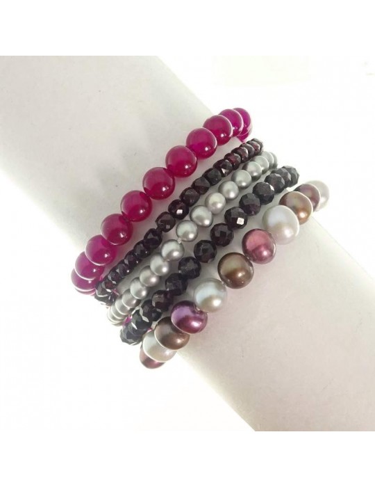 Rajola Bracelet - Shade - Multicolor Pearls - Bordeaux Jade -54701118